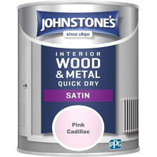Johnstones Paint One Coat Quick Dry Satin Pink Cadillac 750ml