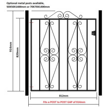 (914mm GAP X 914mm High Galvanised) Stirling Scroll Garden Gates galvanised metal iron