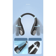 (Black) Portable Neck Fan USB Rechargeable Bladeless Personal Cooling Office Fans