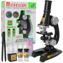 Kids Microscope Set Kit with Light and 100x, 200x, 450x Magnification