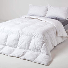 Homescapes 13.5 Tog Goose Feather & Down King Duvet (DP1107C) - Natural Cotton Cover, Box Baffle, 85/15 Feather/Down, Winter Warmth