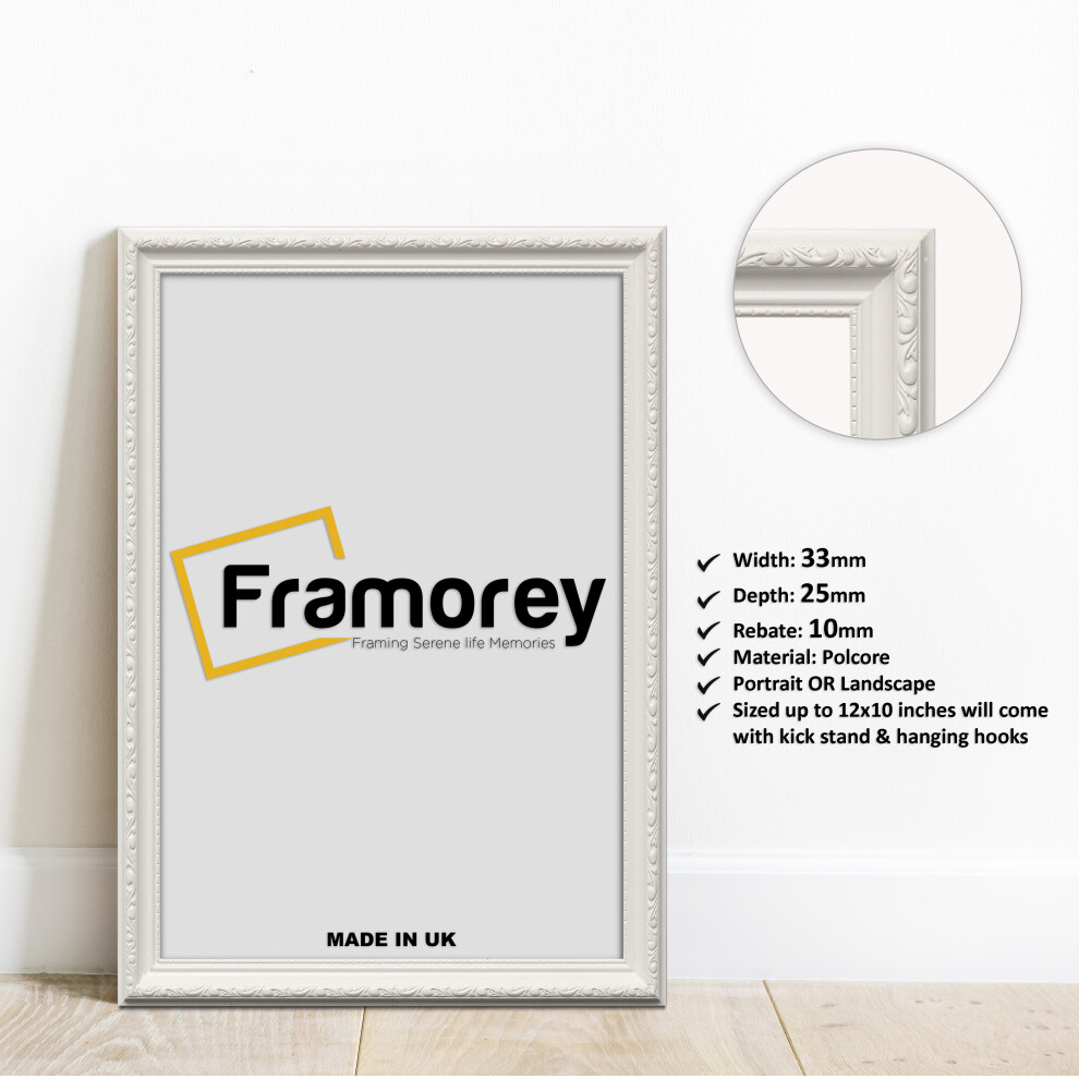 (10x4 Inch) White Shabby Chic Photo Frames Picture Frame Distressed Antique Style Poster Frame Photo Print Frame-image-OPC-P92KX57-NEW