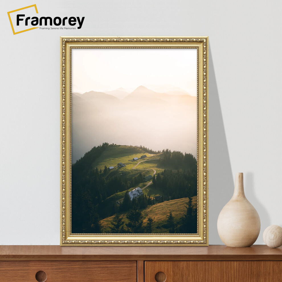 (20x8 Inch) Gold Shabby Chic Photo Frames Picture Frame Distressed Antique Style Poster Frame Photo Print Frame-image-OPC-P92KXFK-NEW