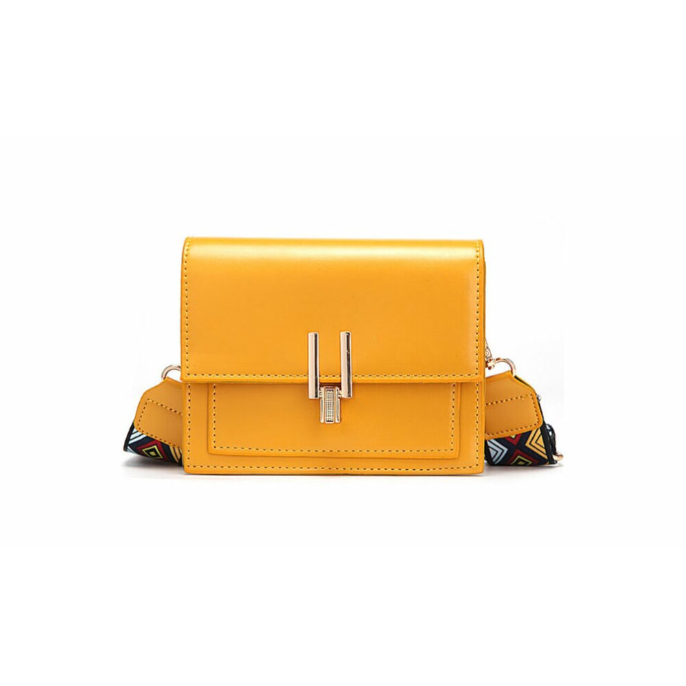 (Yellow) Wide Strap Shoulder Bag