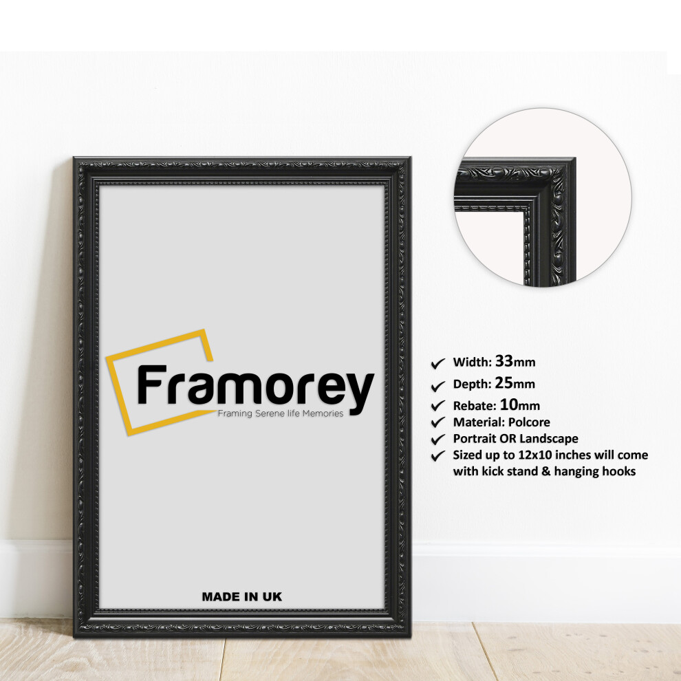 (12x10 Inch) Black Shabby Chic Photo Frames Picture Frame Distressed Antique Style Poster Frame Photo Print Frame-image-OPC-P92KXJ9-NEW