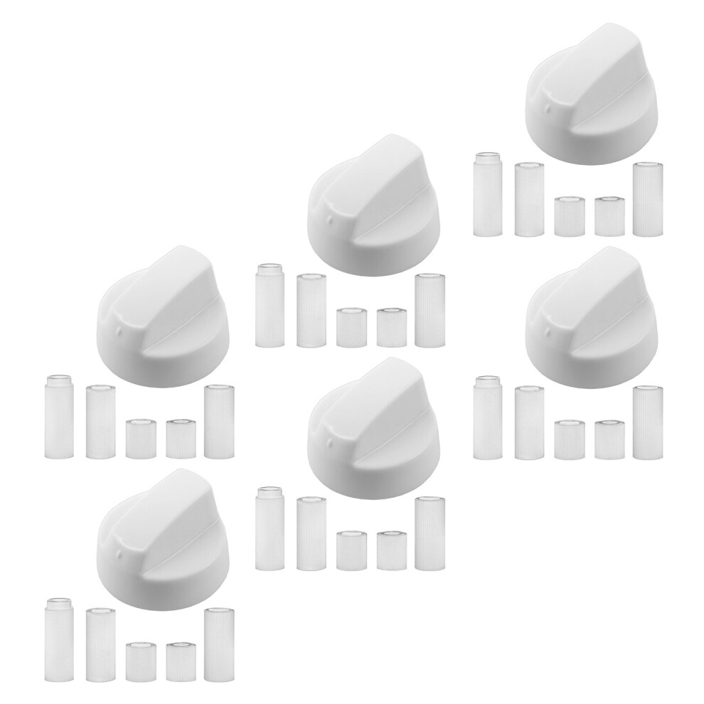 Spares2go Universal White Control Knob & Adaptors For Ariston Cooker Oven Hob X 6
