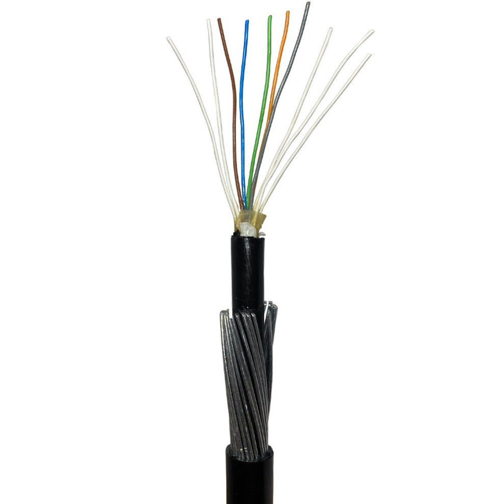 25M Outdoor Armoured Telephone Cable 5 Pair 10 Core Direct Burial 5056581957757