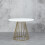 100cm Marble Dining Table With Golden Chrome Leg Special Offer 3