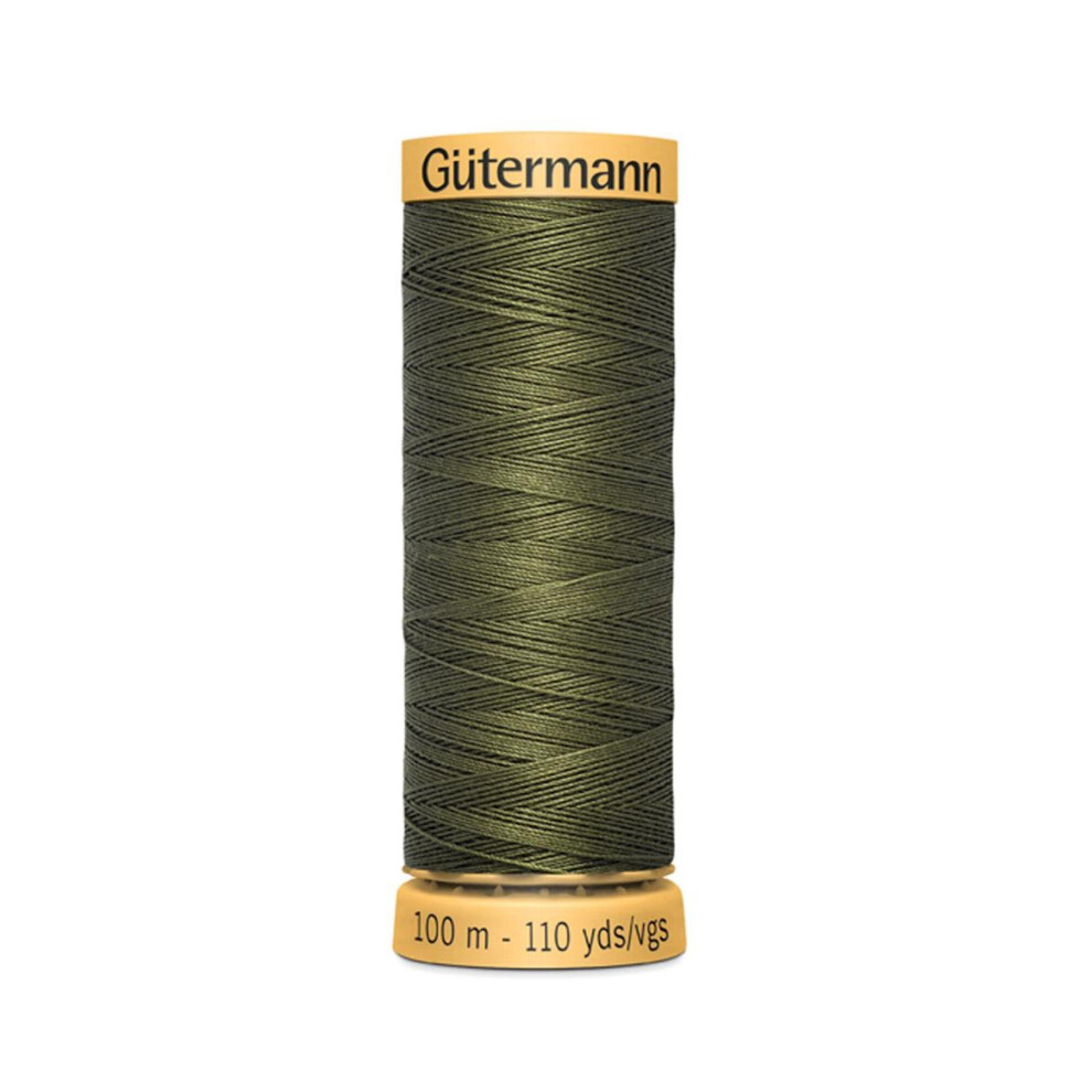 Gutermann 100% Natural Cotton Sewing Thread 100m - Col. 424 Army Green