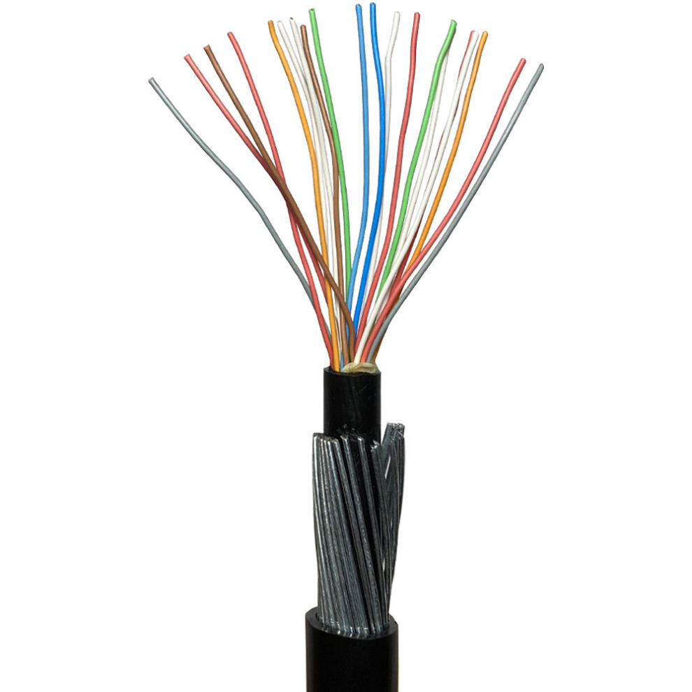 Loops 50M Outdoor Armoured Telephone Cable 10 Pair 20 Core Direct Burial