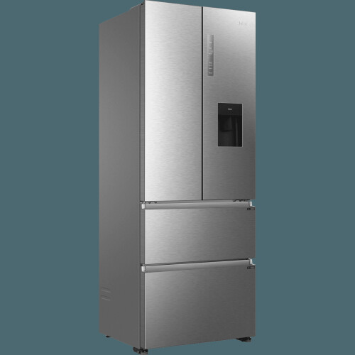 Haier HFR5719EWMP Non-Plumbed Total No Frost American Fridge Freezer – Platinum Inox – E Rated