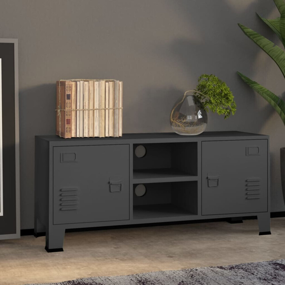 Vidaxl Industrial Tv Cabinet Metal Media Cabinet Tv Unit Sideboard Anthracite
