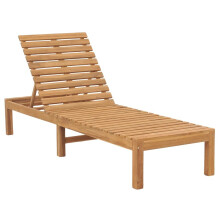 vidaXL Solid Teak Wood Sun Lounger Outdoor Patio Wooden Sunbed Chaise Lounge