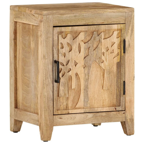 VidaXL vidaXL Solid Mango Wood Bedside Cabinet Nightstand Bed Stand Storage Cabinet