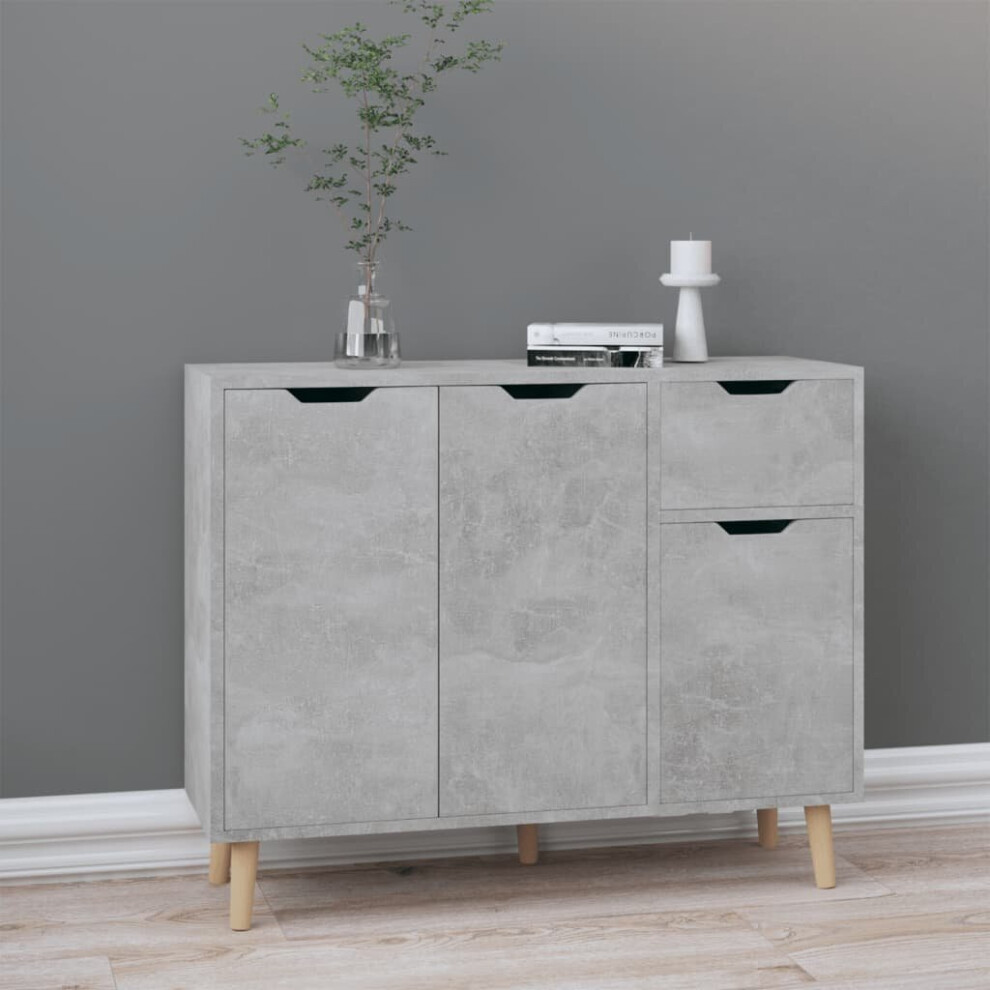 vidaXL Sideboard Concrete Grey Engineered Wood Cupboard Side Storage Cabinet