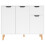 VidaXL vidaXL Sideboard High Gloss White Engineered Wood Cupboard Storage Cabinet 3