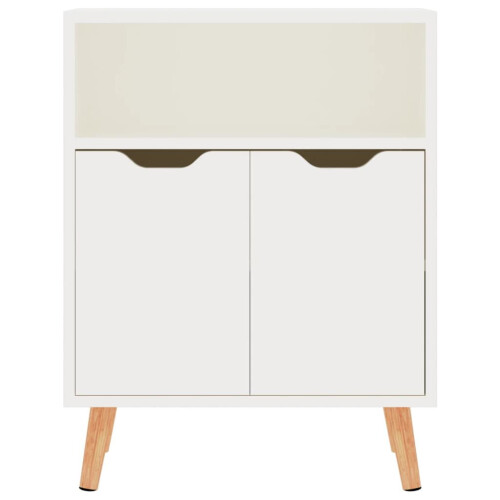 VidaXL vidaXL Sideboard High Gloss White Engineered Wood Cupboard Storage Cabinet 2
