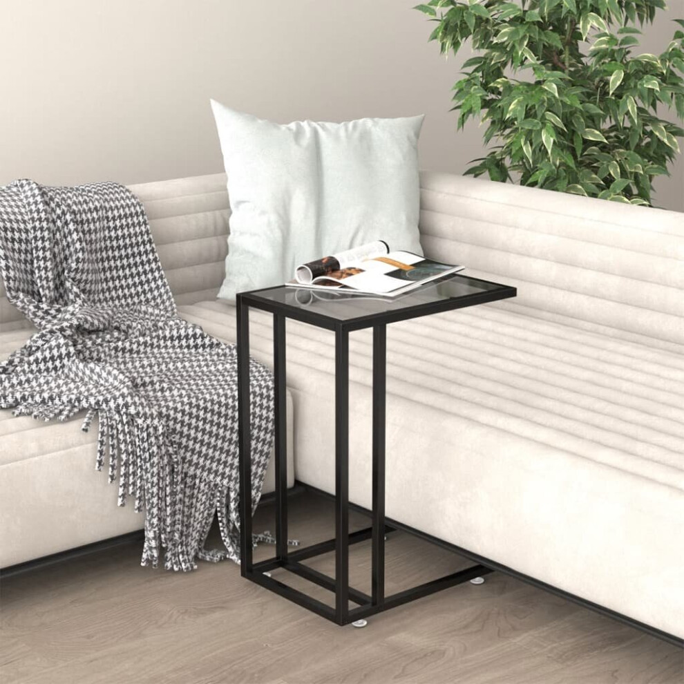 Vidaxl Computer Side Table Black Tempered Glass Home Couch Coffee End Table