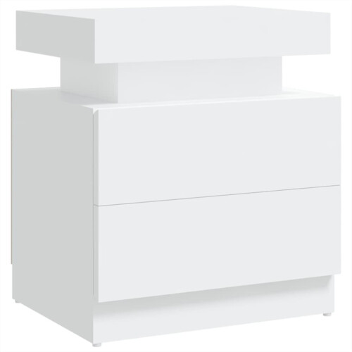VidaXL vidaXL Bedside Cabinet White Engineered Wood Side Table Nightstand Bed Stand 1