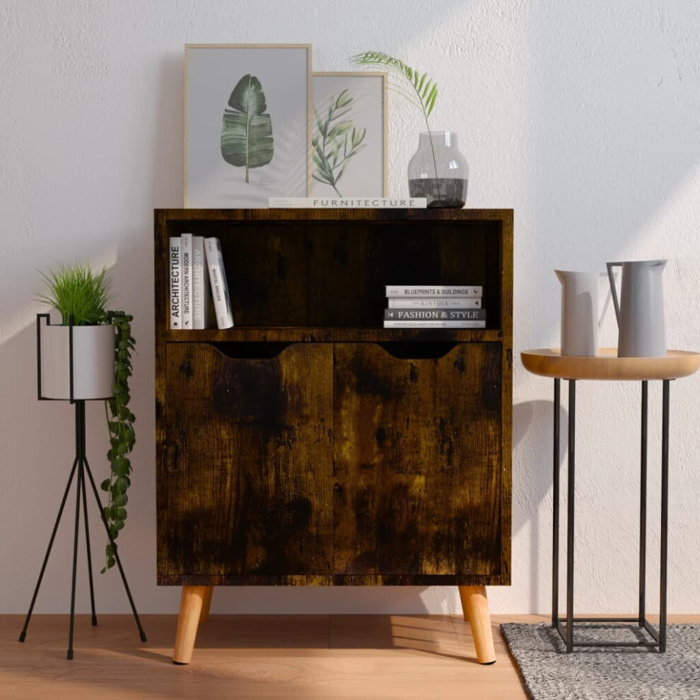 Vidaxl Sideboard Smoked Oak Engineered Wood Cupboard Storage Side Cabinet