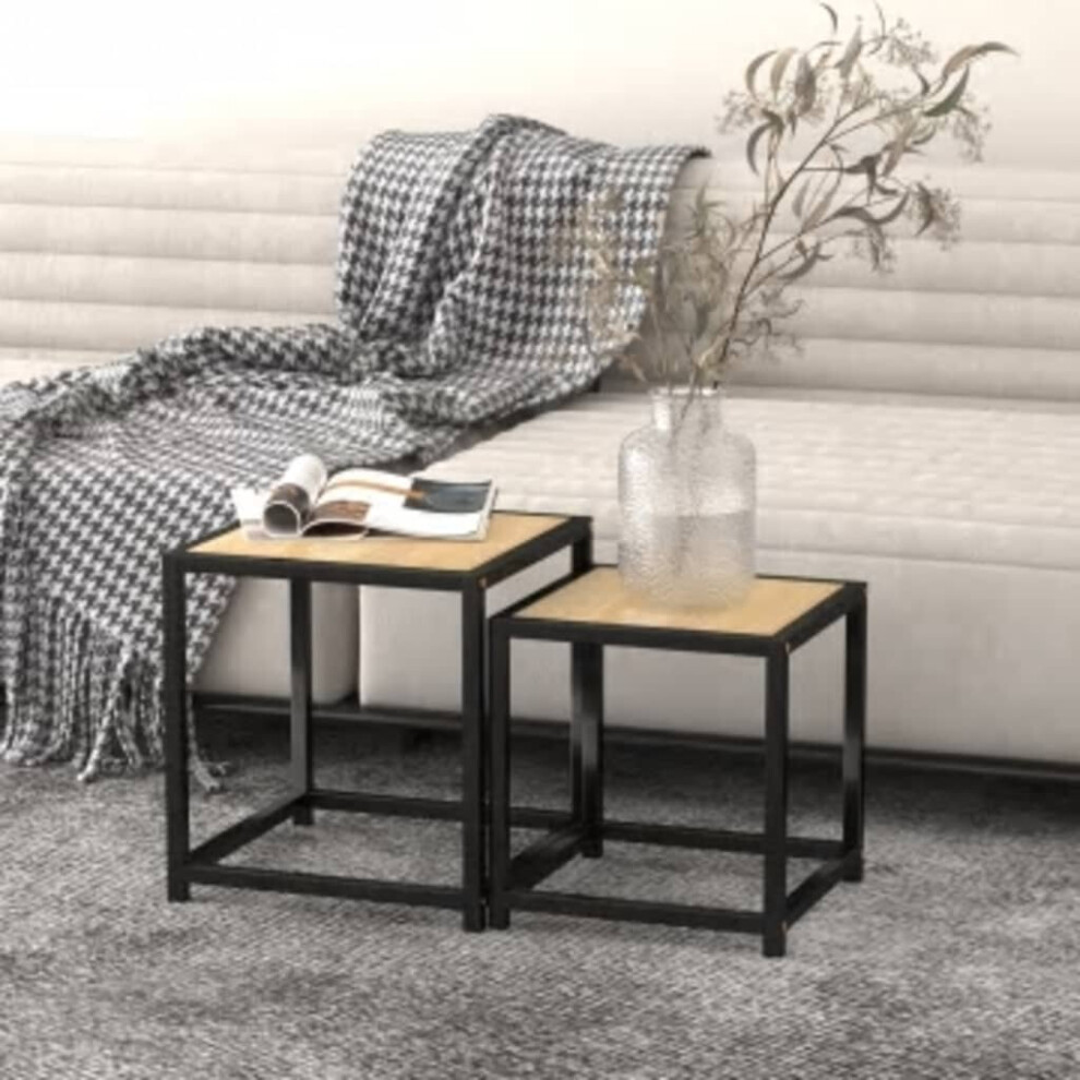 vidaXL 2x Tea Tables MDF Sonoma Oak Living Room Nesting Coffee Side End Table