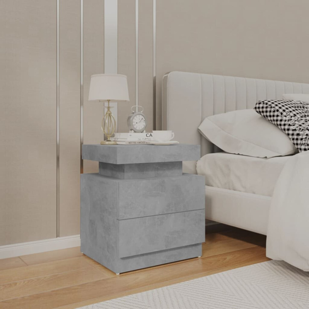 vidaXL Bedside Cabinet Concrete Grey Engineered Wood Telephone Stand Table