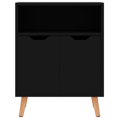 VidaXL vidaXL Sideboard High Gloss Black Engineered Wood Cupboard Storage Cabinet 2