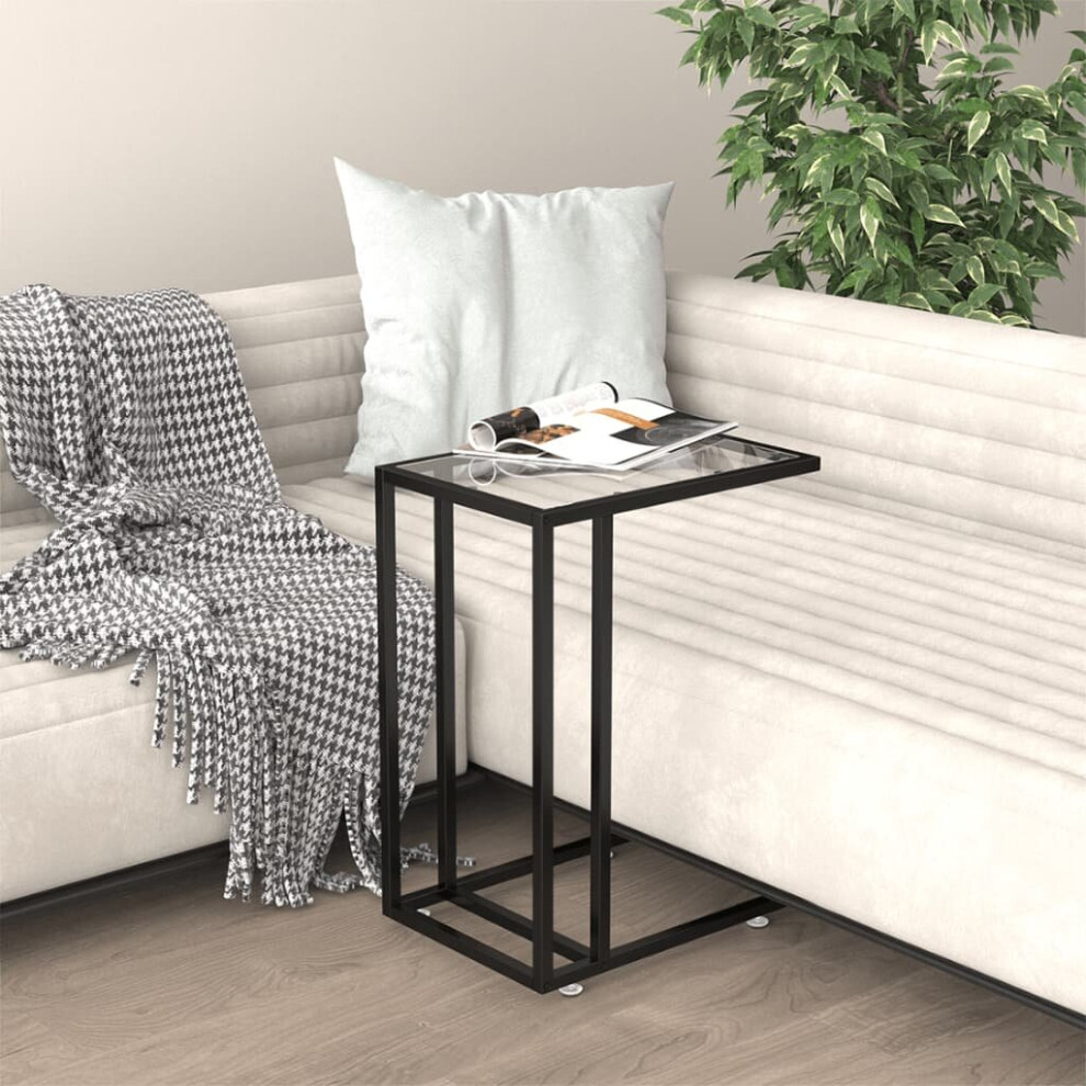Vidaxl Computer Side Table Transparent Tempered Glass Home Couch Coffee Table