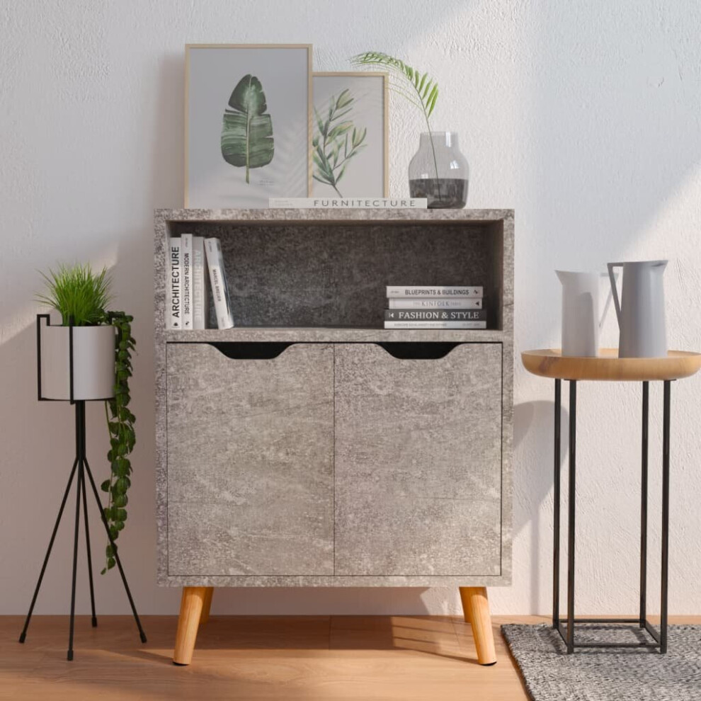 Vidaxl Sideboard Concrete Grey Engineered Wood Cupboard Storage Side Cabinet