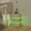 VidaXL vidaXL LED Bedside Cabinet Sonoma Oak Engineered Wood Side Table Nightstand 6