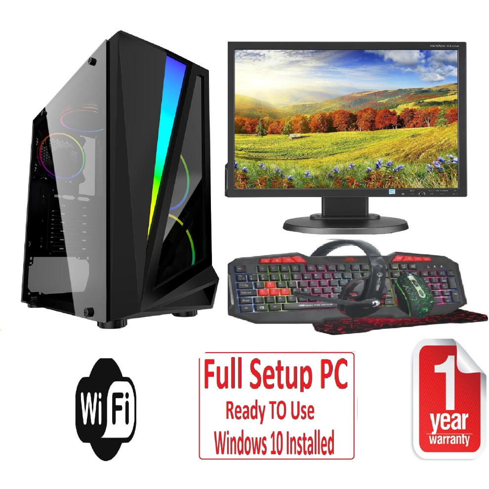 Fast Gaming PC Bundle - i5 8GB RAM 1TB GT710 2GB - WiFi - WARRANTY - MARS BLACK