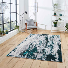 (Grey / Green, 120 x 170 cm) Silver Grey Faded Distressed Rugs Bedroom Living Room Rug Scratched Large Carpet