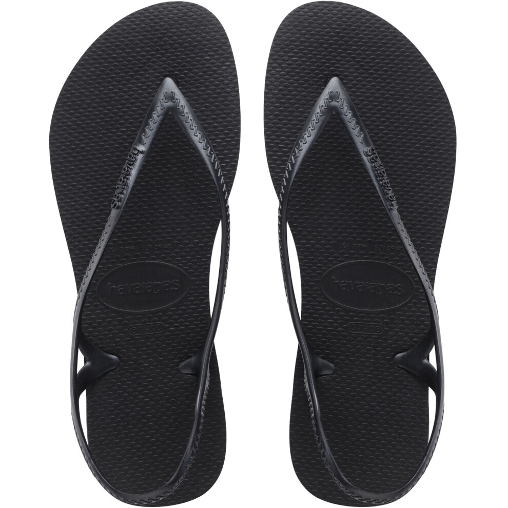 (5 UK, Black) Havaianas Womens Sunny II Summer Beach Sandal Thongs Flip Flops - Black