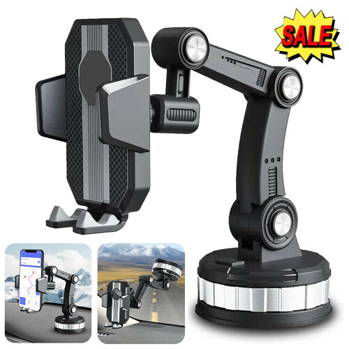 Car Center Console Phone Mount - Super Adsorption, One-Touch Lock/Release, 360 Rotating, Strong Suction