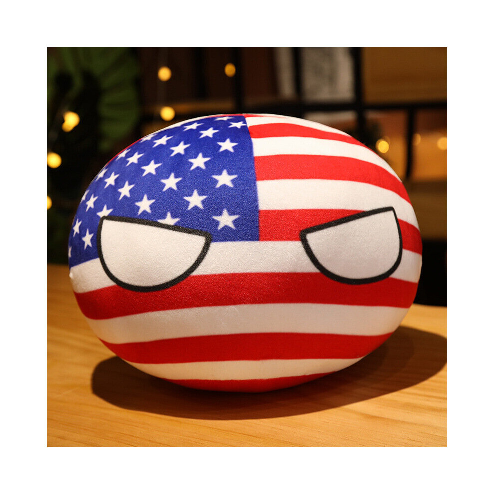 (United States 2) Polandball Countryball UK France Germany Cyberwar Pillow Doll Soft Toys Anime Plush Toys