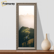 (20x10 Inch) Panoramic Style Gun Metal Shabby Chic Photo Frames Picture Frame Antique Style Poster Frame Wall Art Poster Frame