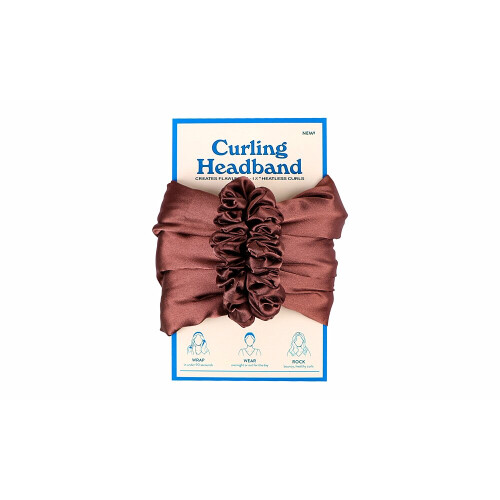 (Chocolate) 2 in 1 Heatless Ribbon Sleeping Curling Roller