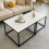 Rectangle Nesting Coffee Side Table Set Living Room Sintered Stone 9