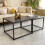 2 Rectangle Nesting Coffee Table Black Painted Legs Side End Table 7