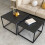 2 Rectangle Nesting Coffee Table Black Painted Legs Side End Table 9