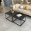 2 Rectangle Nesting Coffee Table Black Painted Legs Side End Table 8