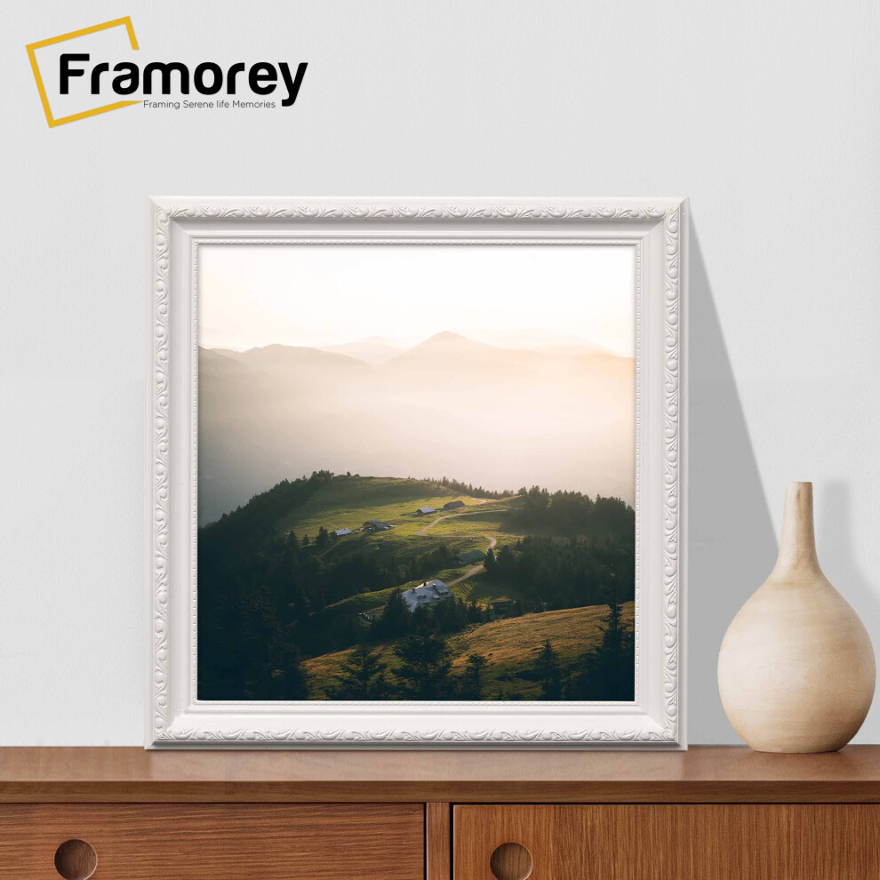 (27x27 CM) Square Size White Shabby Chic Photo Frames Picture Frame Distressed Antique Style Poster Frame Wall Art Poster Frame-image-OPC-P92KW9C-NEW