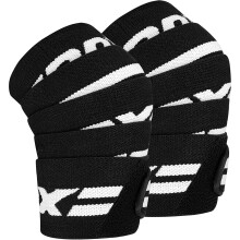(Black) RDX Knee Wraps Pair Weightlifting Workout