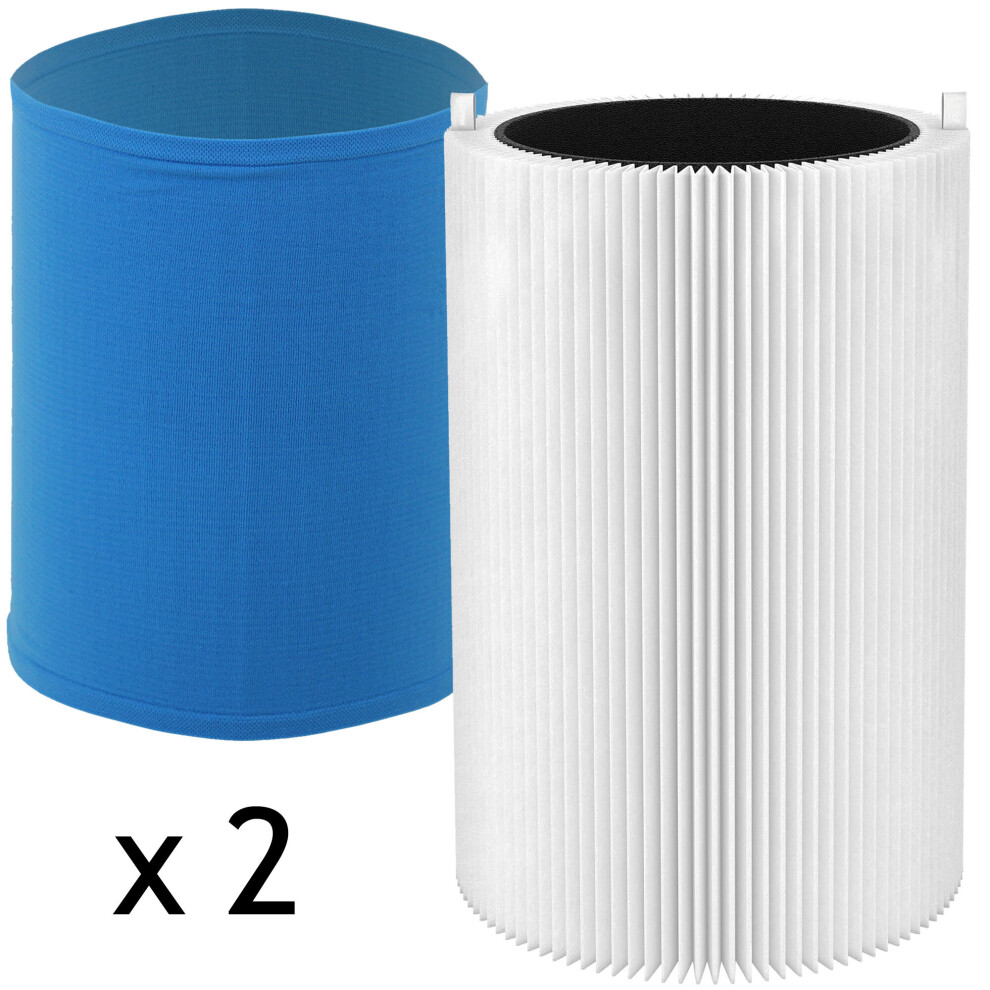 Filter Kit for BLUEAIR Air Purifier HEPA Carbon Blue Pure 411 3210 Joy S (2 Pack)