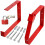 SPARES2GO Universal Lockable Wall Ladder Rack Brackets and Padlock Set (Red) 1