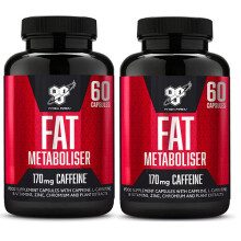 BSN Fat Metaboliser, Food Supplement With Caffeine 2 X 60 Capsules Best Before End May 2022