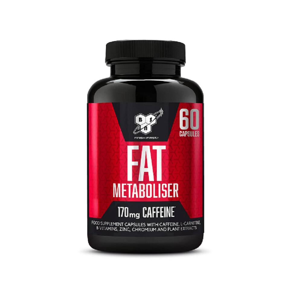 BSN Fat Metaboliser, Food Supplement With Caffeine 60 Capsules Best Before End May 2022