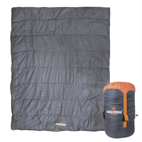 Milestone Camping 26750 Double Sleeping Bag with Carry Sack / 3 Season