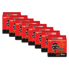 (Pack of 8) Nongshim Shin Ramyun 600g(120gx5),Instant Korean Style Spicy Noodle Soup Family Pack,Excellent for Snacking,Stir-Frying, Soups Or As A Quick Side Dish