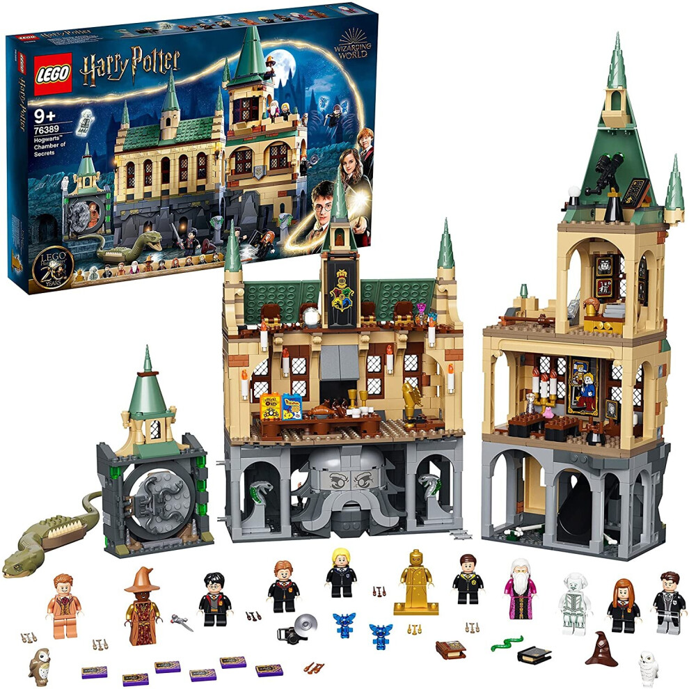 LEGO 76389 Harry Potter Hogwarts Castle: Chamber of Secrets, 20th Anniversary Set with Golden Mini Figure, Original Communion Gift for Boys and Girls